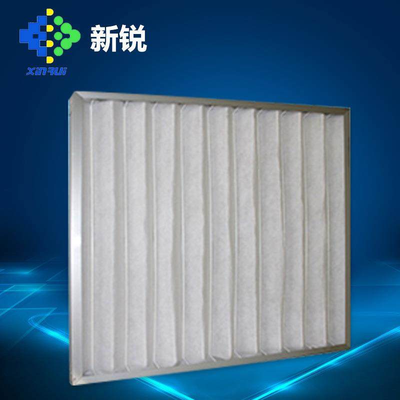 专业生产金属框板式滤网容尘量高的G4板式滤网带支撑架过滤器