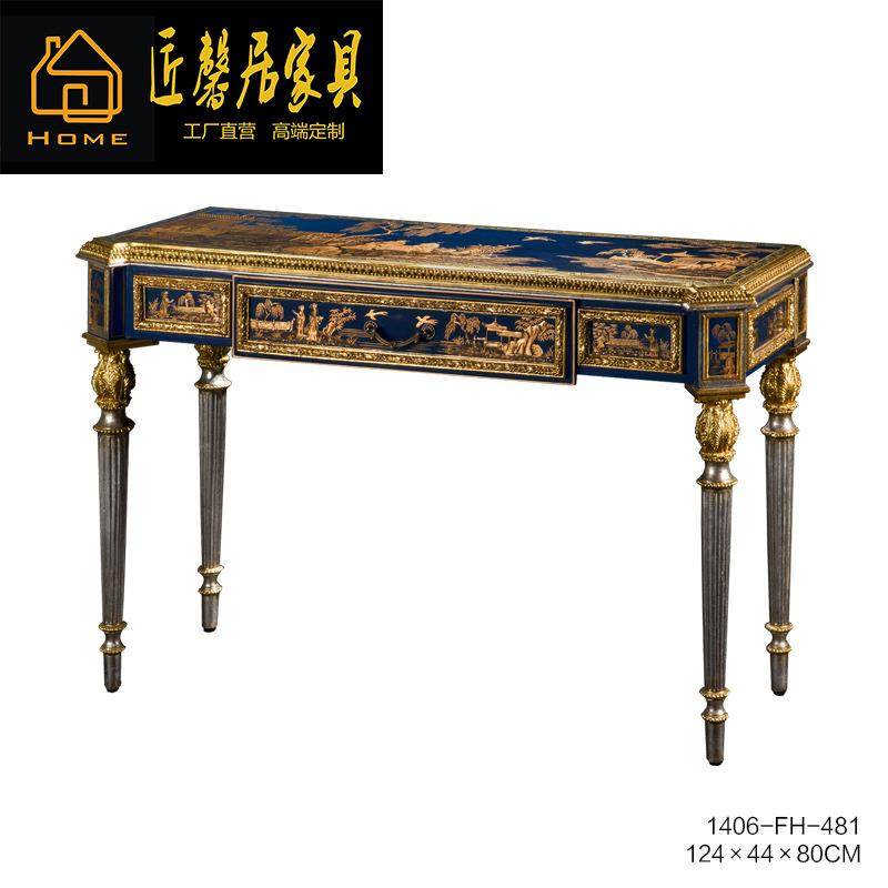 法式新古典中国风宝蓝色手绘人物风景描金银箔1.2米书桌家具,节庆用品/礼品,新娘配件,淘宝优惠券,粉丝福利购,淘宝优惠卷