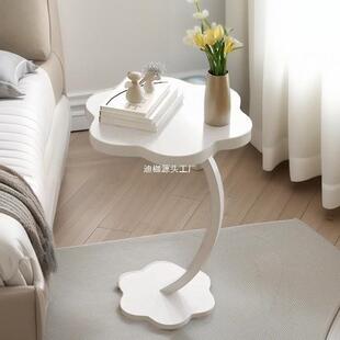 奶油风边几家用客厅小茶几沙发旁边小桌子简易置物架铁艺床头柜子