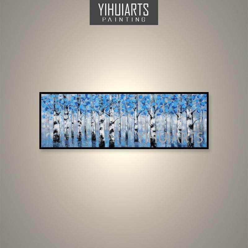 YIHUIARTS纯手绘树林-海边-大海风景油画卧室床头大厅装饰挂画