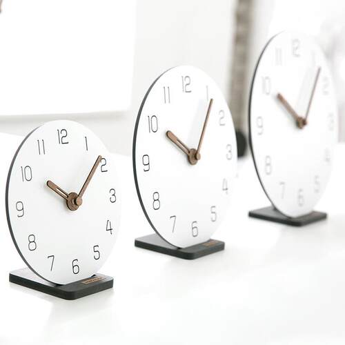 wozoom屋准9寸简约挂钟北欧客厅创意卧室时钟家用钟表静音座钟