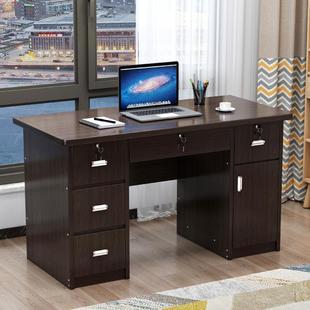 办公桌家用写字台学习桌简约黑色文员电脑桌卧室单人书桌1.2米1.4