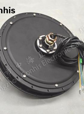 无刷无齿205辐条电机24V36V48V500W-1500W前驱轮毂电机系列黑色