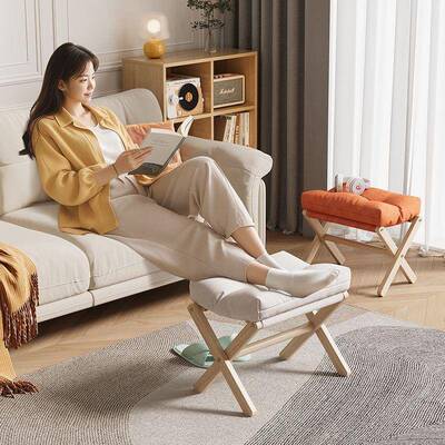 客厅办公室实木凳子沙发午睡脚踏脚凳垫脚家用神器折叠放脚矮凳厂