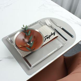 软装 轻奢样板间餐具套装 摆台 12银色斗笠碗配透明水晶盘美式 22N