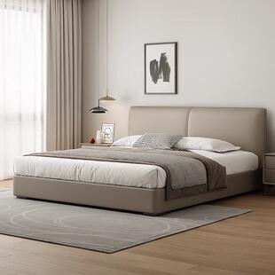 意式极简床薄床头主卧床小户型储物床现代简约1米8双人软包床