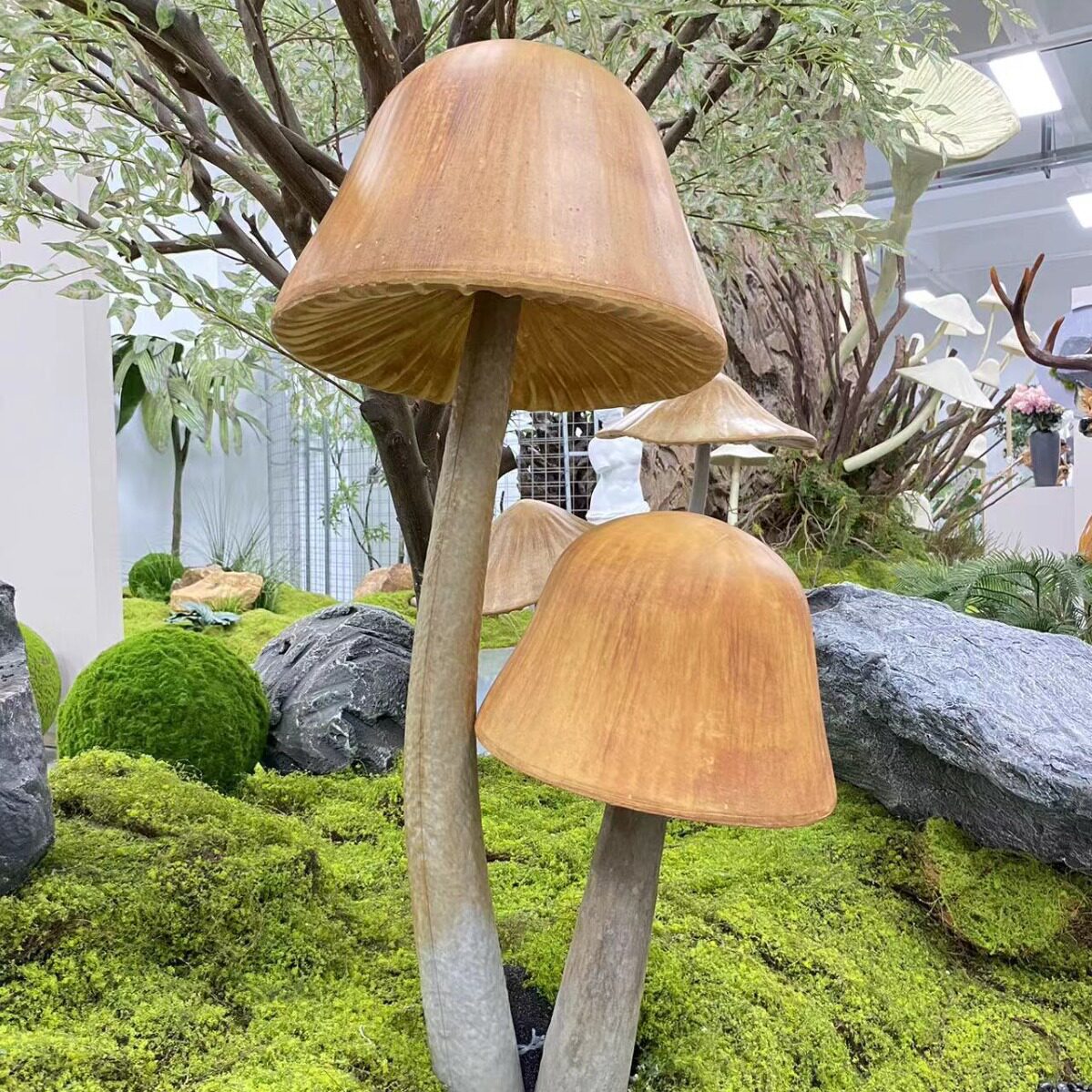 含阳仿真蘑菇幼儿园环创植物角泡沫模型拍摄道具彩色布景园艺微景