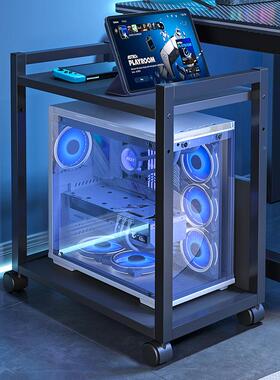 ?电竞房电主脑JPU机架多层可托移机动箱底座置物架落地家用桌下小