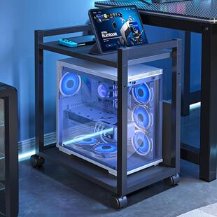 ?电竞房电主脑JPU机架多层可托移机动箱底座置物架落地家用桌下小