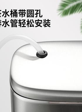 茶水桶茶渣桶废桶高端茶台排桶干湿分58672离圾茶渣过滤不锈水钢垃水桶