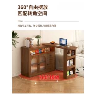 可伸缩吧台桌餐边柜一墙体家用客厅小GCS玄台关隔断户型阳靠沙发