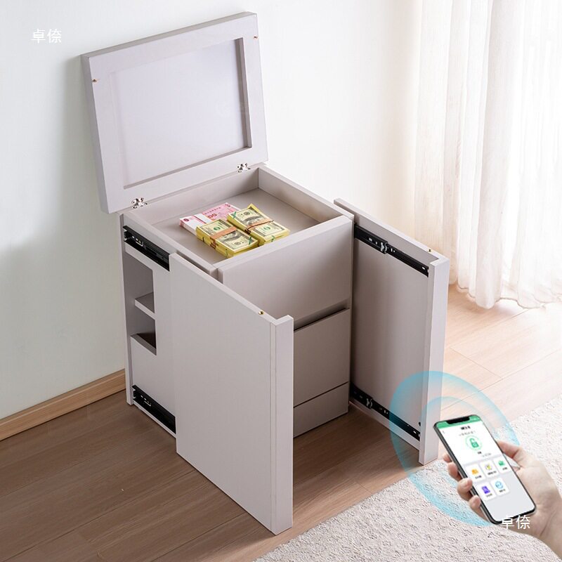 暗格隐藏带锁防盗大容量床头柜