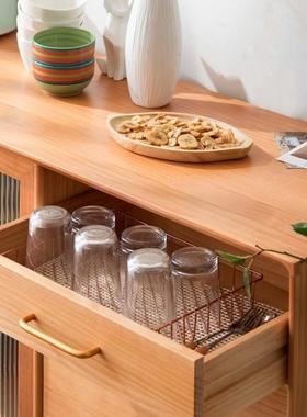 简约现橱UAC代实木餐边日柜柜高柜一体靠家墙用客厅式茶水置物架