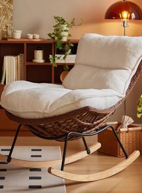 款摇台摇椅大人躺椅闲家用懒人休58050椅客厅午睡阳藤新编单人沙
