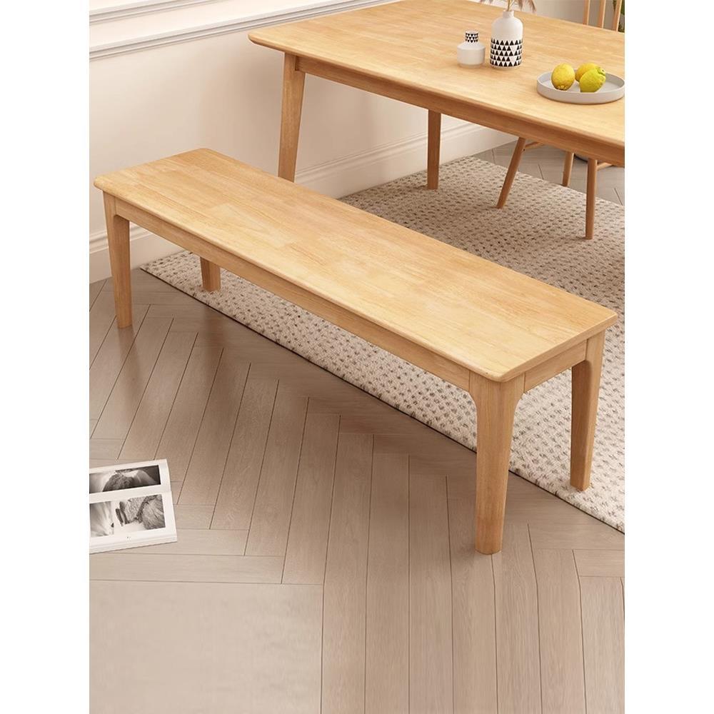 中式约实木长条POM凳椅客厅家用长凳餐卧简室床尾凳胡桃木色原长