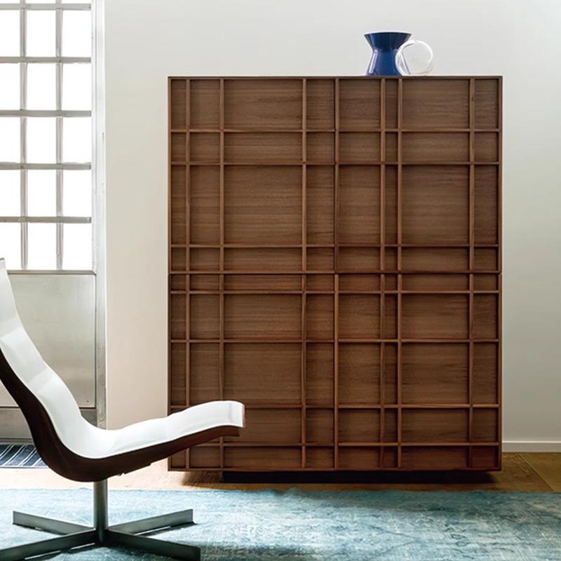 现复风餐古边柜KUD意大利玄关柜代北简约美黑胡桃实木客厅储物收