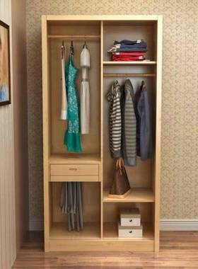 实木松木家具储推拉全移门衣1柜1.2/1.4CVG/.6米两门衣橱物包邮钉