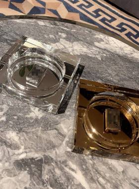 新VFZ款水Rolls水晶灰缸极简创意个性潮烟流水家晶玻璃烟灰缸居摆