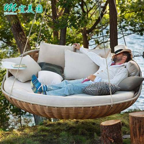 户外吊床秋千花园阳台双人摇椅阳台吊兰藤椅吊篮摇篮鸟窝沙发圆床