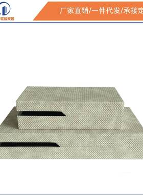 新中式现代创意黑色编织纹装饰摆件家居样板间床头柜首饰盒摆件