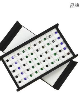 3条50粒碧玺裸石珠宝彩色收纳展示盒盘柜台展会带盖子直播道具V