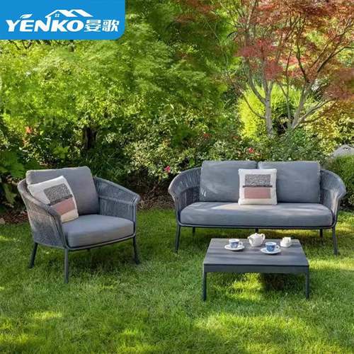 户外藤编花园沙发庭院别墅阳台室外民宿露天休闲藤椅防水防晒组合