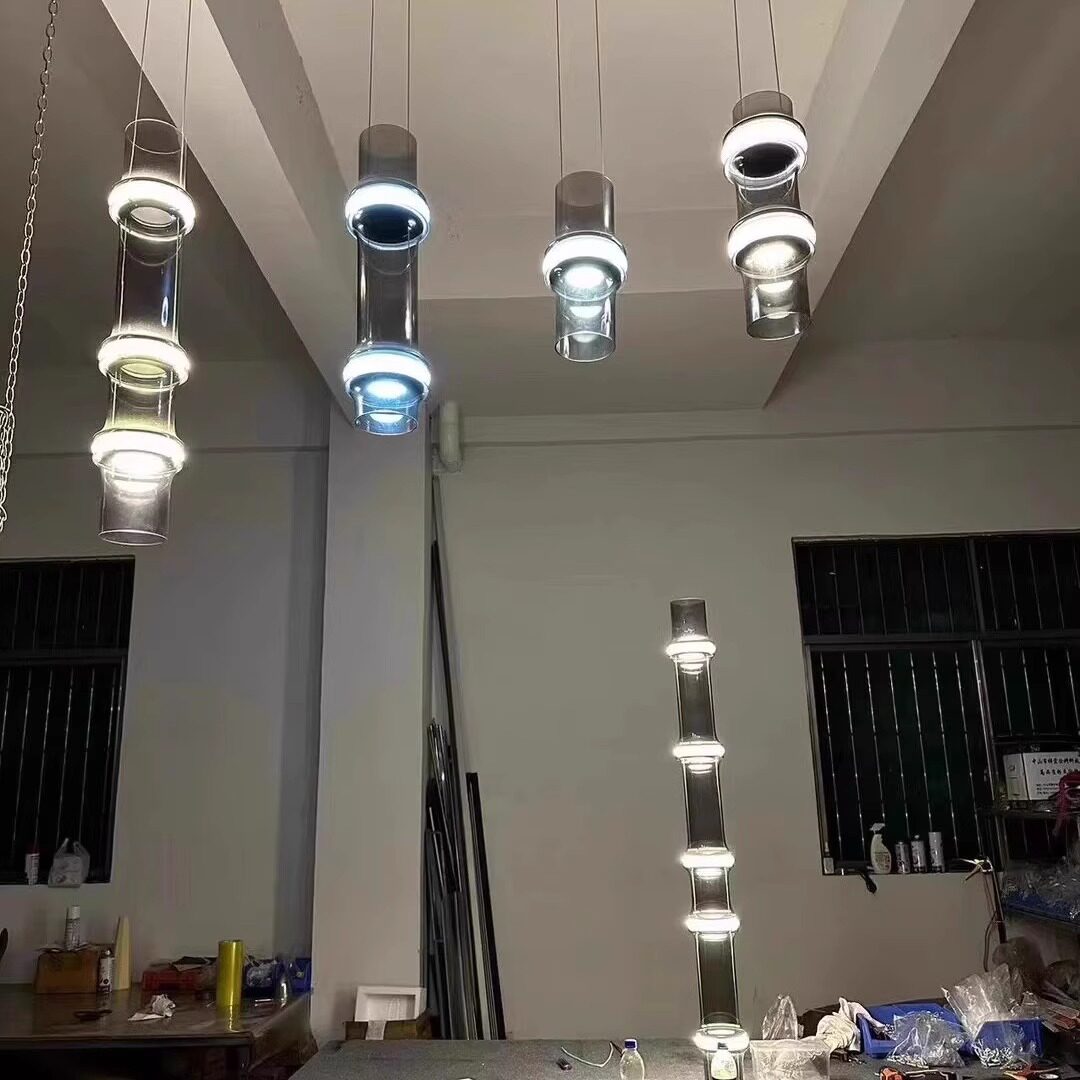 北欧餐厅吧台吊灯简约现代别墅中空设计师楼梯灯挑空复式客厅吊灯