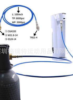 供货50/100英寸苏打充气连接管高压蓝色细管气泡水机连接管