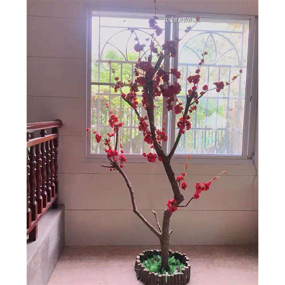 仿真梅花树落地假树大型街道公园工程花艺主题庭院别墅小区农家乐