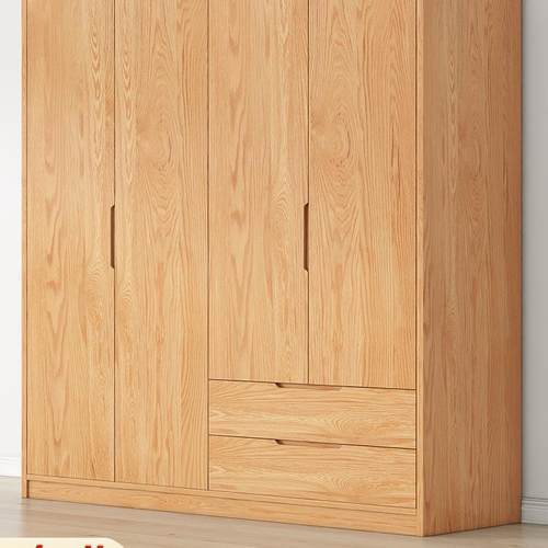 实木衣柜家用卧室原木松木全实木免安装出租房用儿童可订收纳柜子