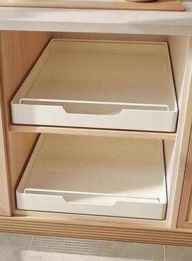 橱柜抽拉式厨房置物餐具内抽屉水槽拉篮储物盒收纳深柜拉出式神器