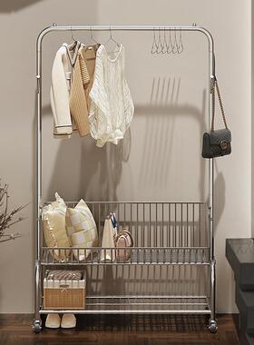 晾衣架简易落地家用移动卧室衣服储物支架架子收纳衣帽杆置物衣架