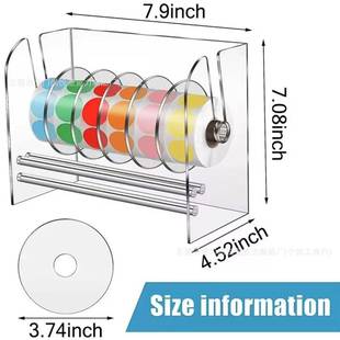 亚克力贴纸分配器支架可调节标签分配器圆盘贴纸收纳架