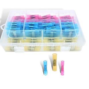 200pcs热收缩对接接头端子绝缘船用游艇汽车铜线热塑包(3色）