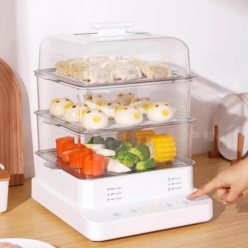 电蒸锅大容量可预约蒸箱多功能家用三层多层蒸煮炖一体锅全自动