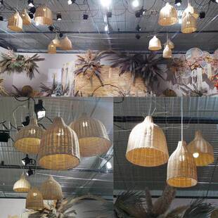 新款婚庆藤编灯笼婚礼舞台现场布置橱窗装饰家居户外空中吊灯