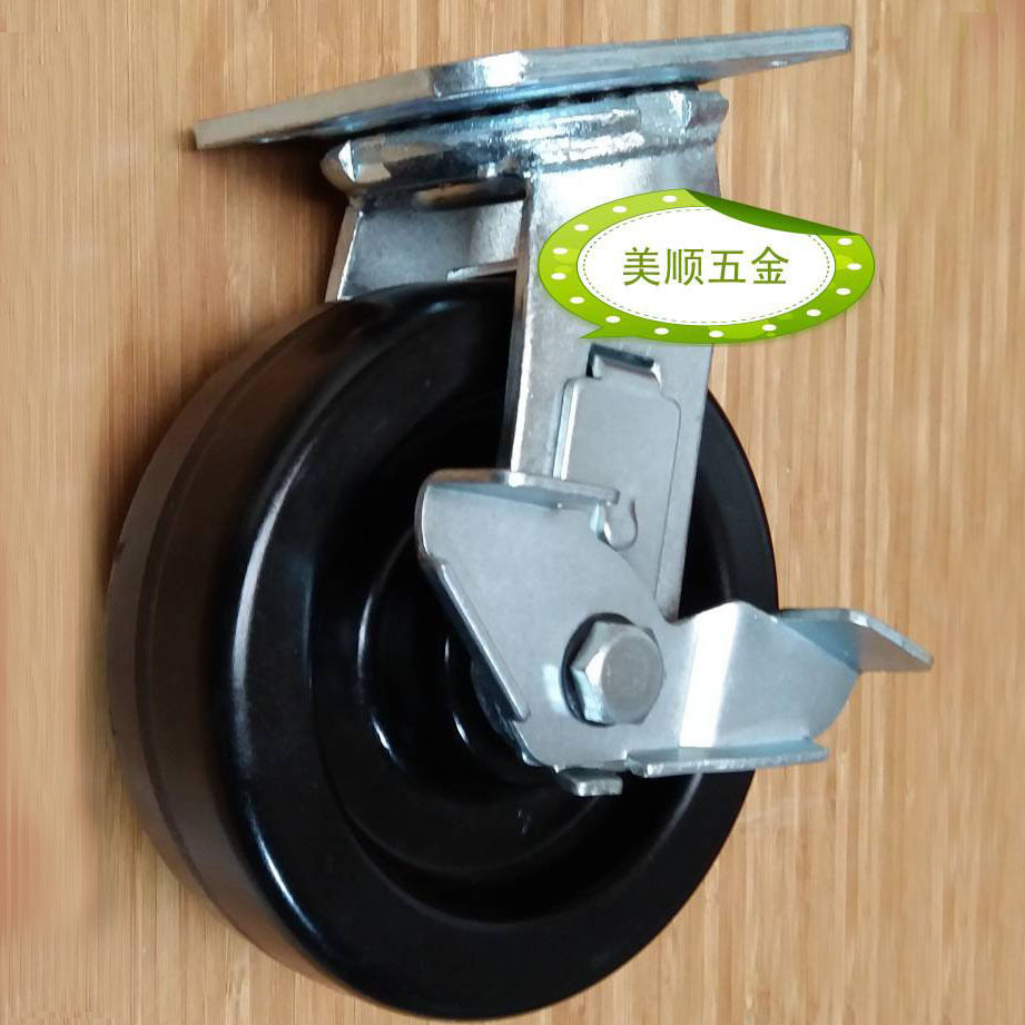 特惠价供应美顺4系列6寸重型酚醛树脂耐高温物流机械设备刹车脚轮