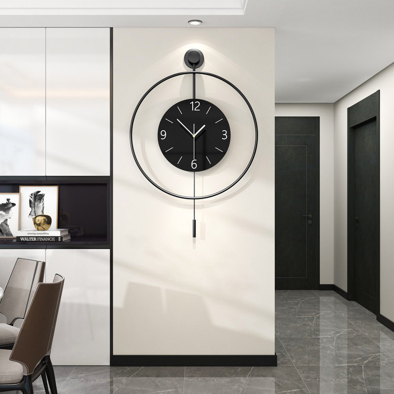 现代简约钟表挂钟客厅高级感西班牙极简餐厅装饰创意静音时钟挂墙