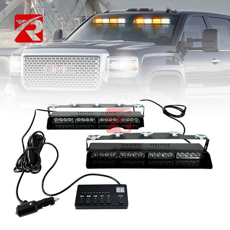 32LED一拖二汽车铲子灯开道铲盘灯前挡后挡风玻璃吸盘爆闪灯