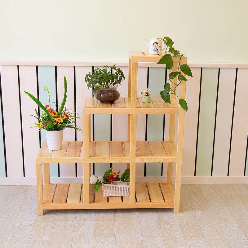 幼儿园实木植物架盆栽收纳架花架花盆摆放架子玩具储物架直销
