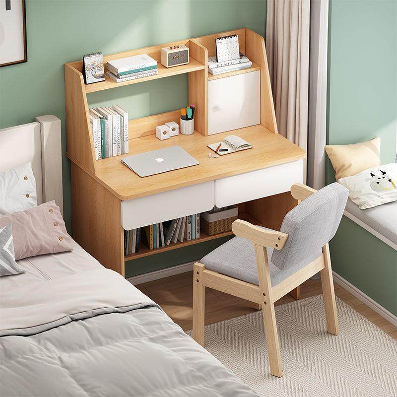 书桌书架组合小户型现代简约电脑台式桌家用卧室学生学习写字桌子