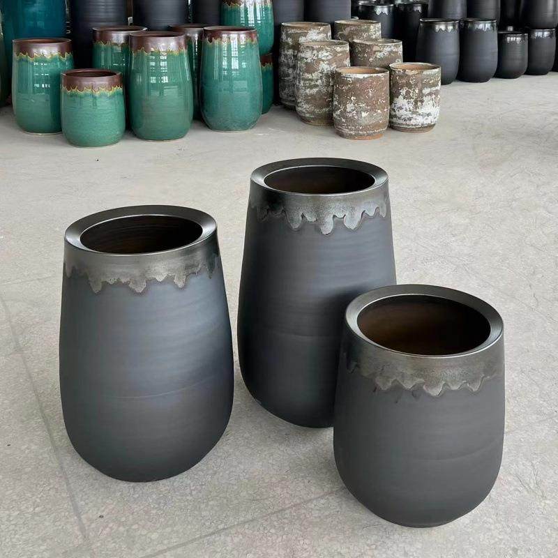 绿植北欧花盆现代简约花瓶室内植物装饰缸黑色陶瓷水培陶罐大口径,纺织面料/辅料/配套,纺织机械配件,淘宝优惠券,粉丝福利购,淘宝优惠卷