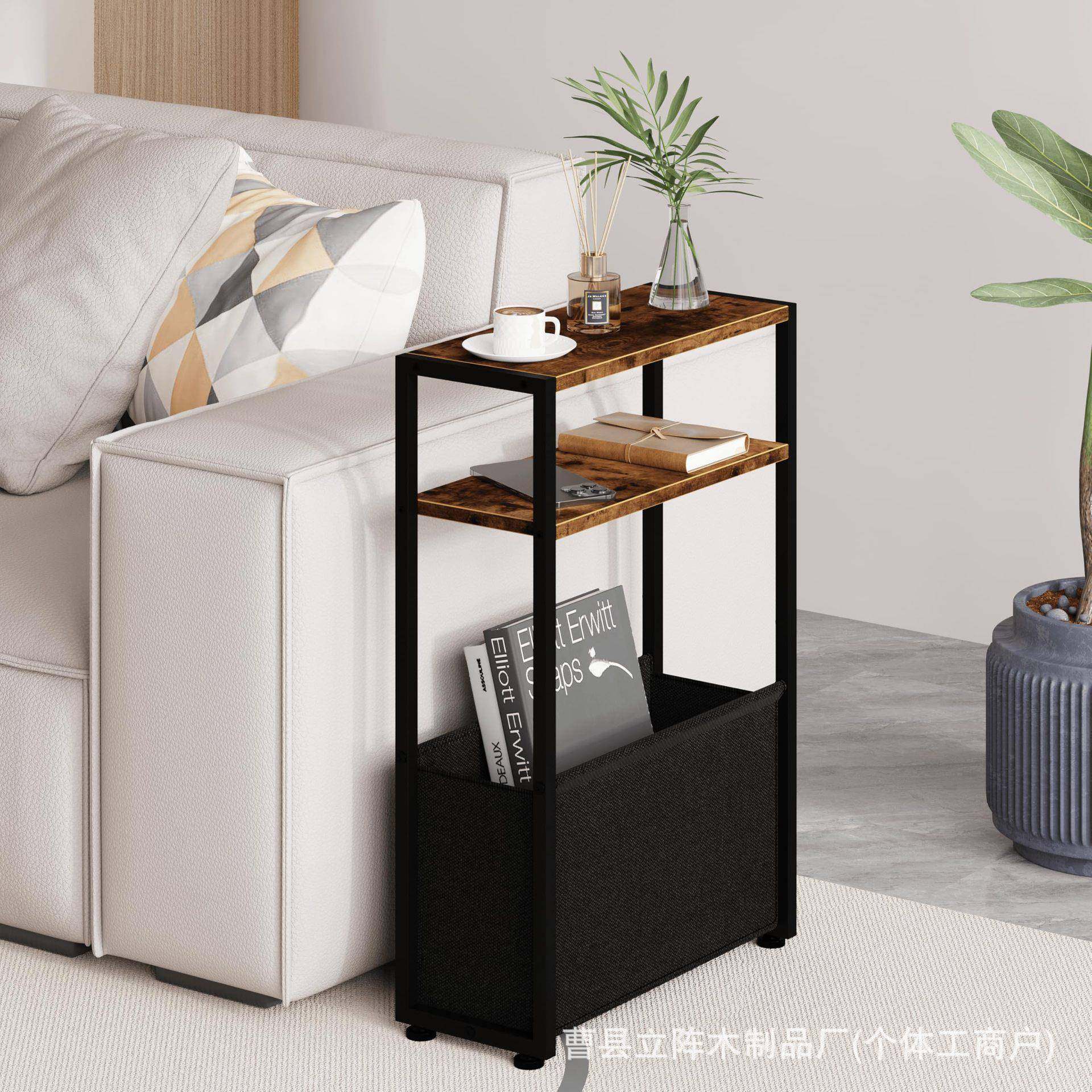 铁艺实木边几客厅沙发缝隙窄柜多层置物架带布兜卧室床头收纳边桌,纺织面料/辅料/配套,纺织机械配件,淘宝优惠券,粉丝福利购,淘宝优惠卷