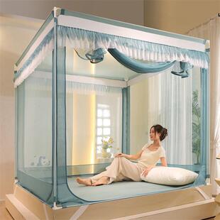 A类宝宝防摔蚊帐家用卧室高级免安装全底蒙古包三开门防掉床蚊帐
