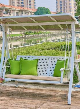 白色户外秋千吊椅阳台家用室外别墅楼顶庭院摇椅农村院子秋千