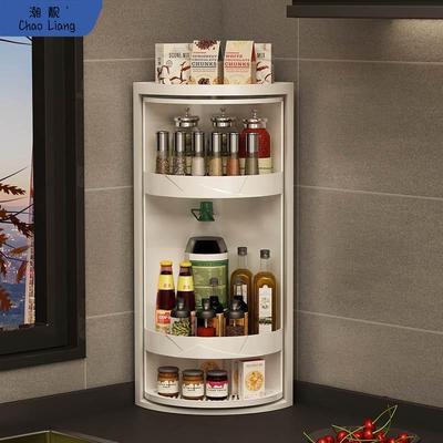 多功能旋转置物架调料架收纳盒厨房收纳可旋转调味品双层转盘包邮