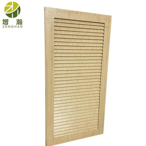 新款橱柜门板定-制PVC吸塑模压门板手动百叶门网格门定-制