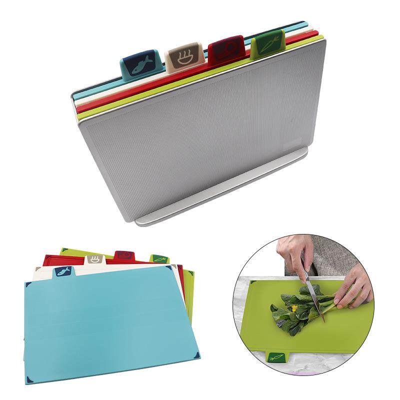 厨房工具创意4色分类塑料菜板套装PP塑料切菜板家用塑料砧板