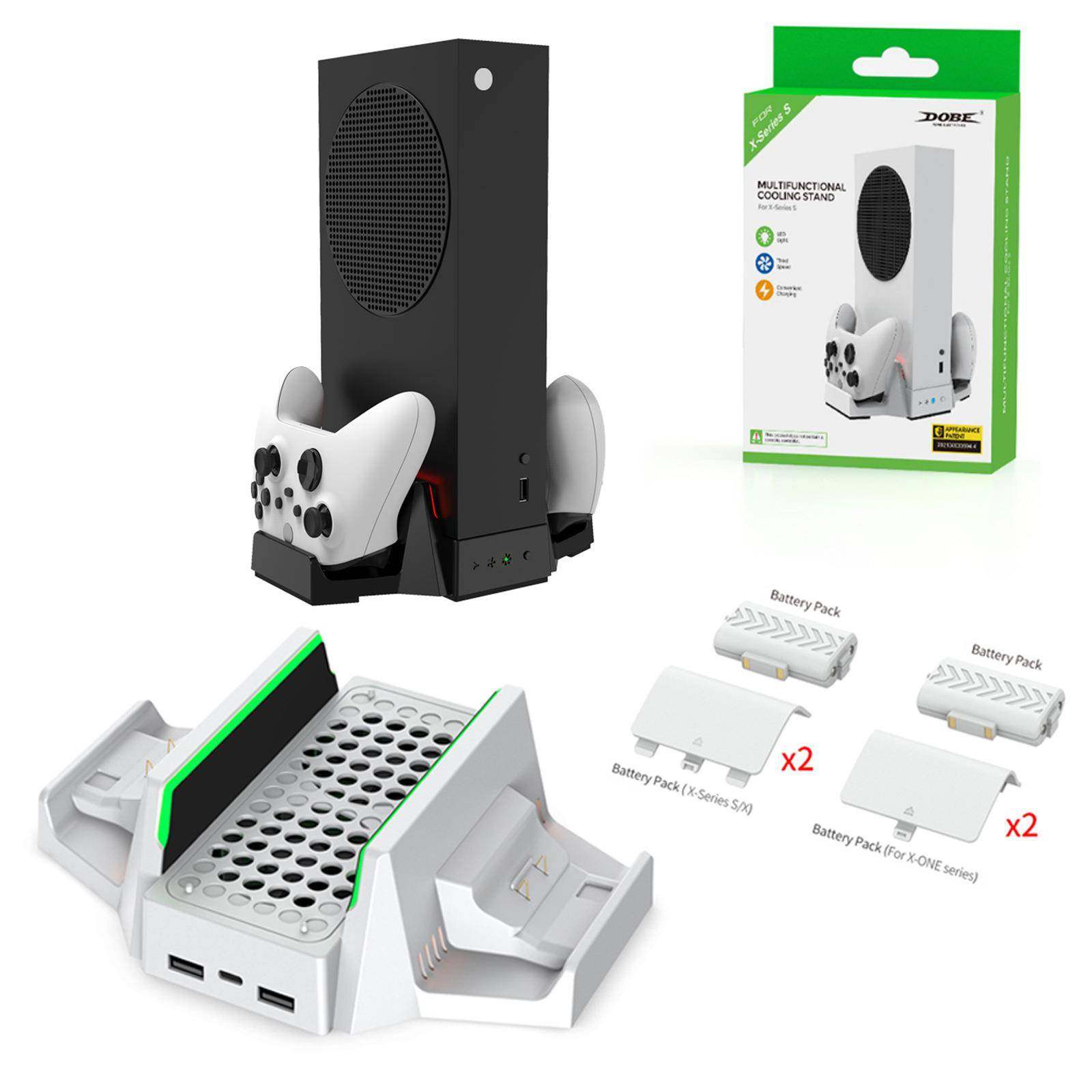 XboxSeriesS主机散热底座XSS双电池手柄座充SeriesS主机底座支架