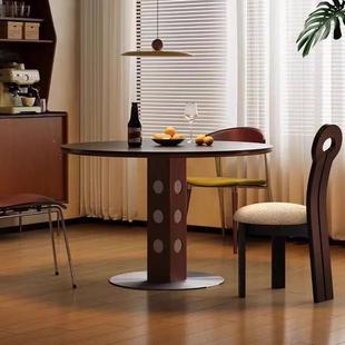 北欧伯格圆桌复古属腿小户风型饭桌北包豪斯实见详情金木家用岩板